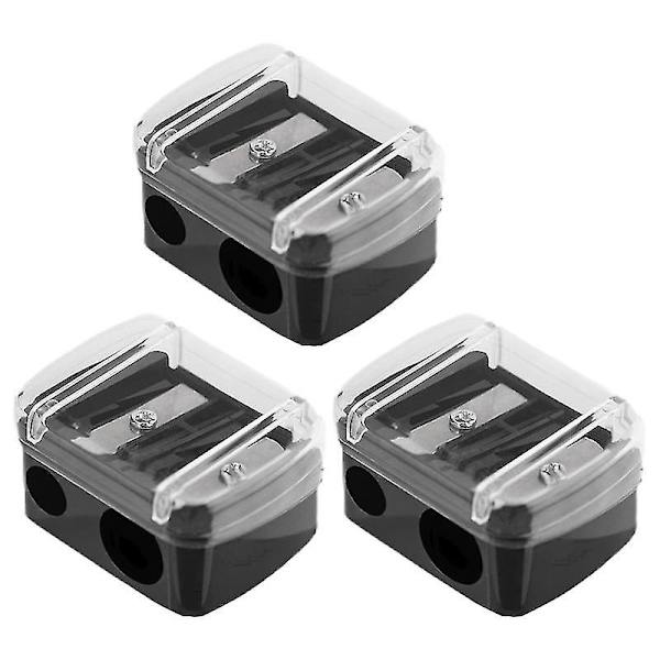 3-pack Dubbelhåls Blyertsvässare Makeup Blyertsvässare St