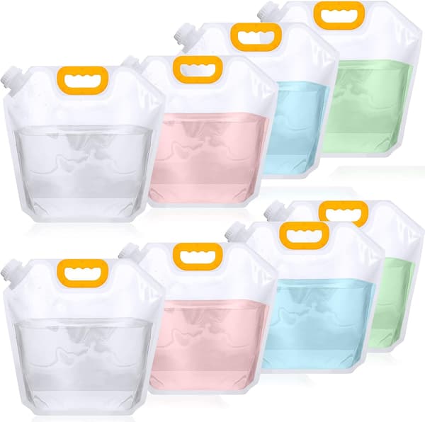 8-pack 1,3-gallons hopfällbara vattenförvaringspåsar