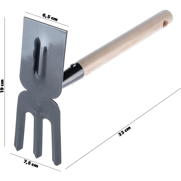 Liten metallspade med robust dobbelthacke kort håndtak for w