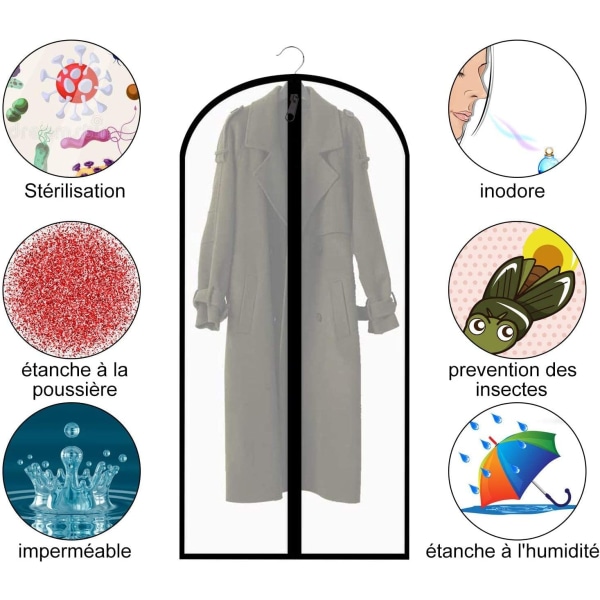 10 stk klesbeskyttelse med glidelås, støvtett møllsikker, klesplagg