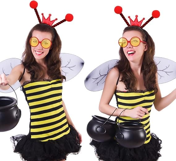 Biedrakt Bie Ladybug Antenne Hodebånd og Briller Se