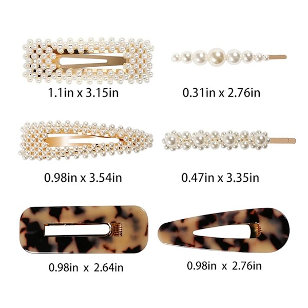 Hårklämmor Set, 20 Pack Pärlor Hårklämmor Acetat