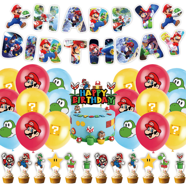 31 kpl B# Game Mario vetoketjulla vetää Super Mario Mario -kakku flamella