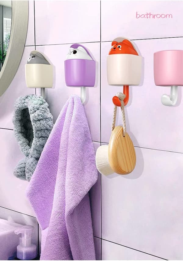 4-pack söta panda björn krokar väggmonterade aromaterapi tunga