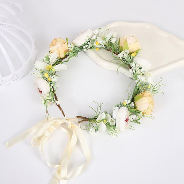 Blomsterkrans for brudepiker, blomsterkrans for kvinner, blomsterkrone,