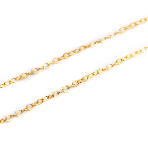 18K äkta guld O-formade smycken kedja DIY smycken örhängen