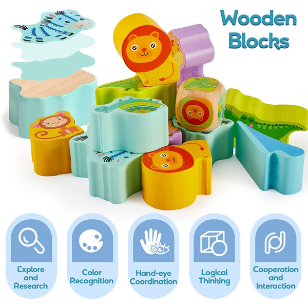 2 i 1 Wooden Kids Game - Ocean Balance Toy - Pedagogisk og