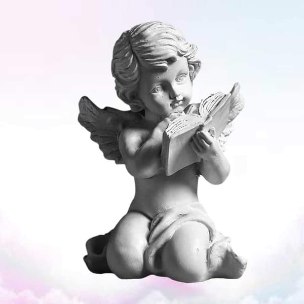 Resin Engel Figur Engel Statue Skrivebordsdekoration Ornament til Af