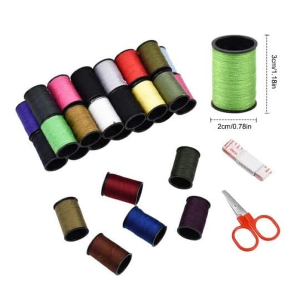 Fargede symaskintråder (64 ruller) Pakke med 64 fargede symaskiner
