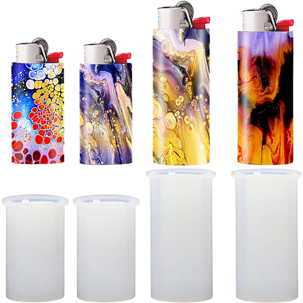 4 stk. lighter harpiksforme, lighter etui forme epoxyharpiks lighter