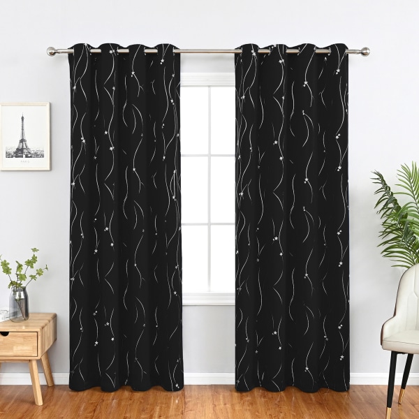 Blackout Curtains for Living Room - 84 Inch Drop Curtain Eyelet