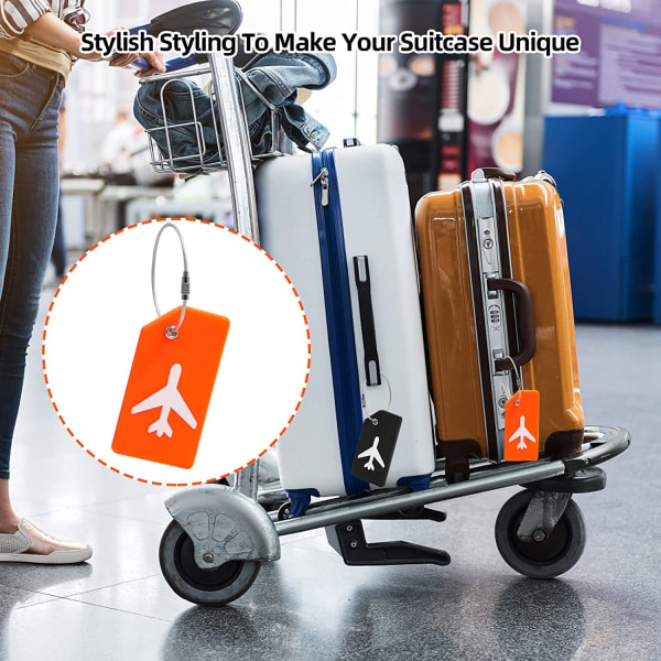 2 pakke bagagemærker til kufferter, kuffertmærker med rustfrit