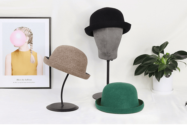 Damrullar Krempe Ull Dome Hat Bowler (Kamel)
