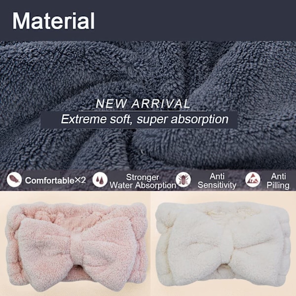 (Type 2) 2-pak Mikrofiber Justerbar Elastisk Sløjfe Hovedbånd