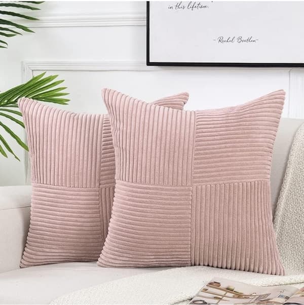 2 stk. Fløjlpude pink 45*45cm