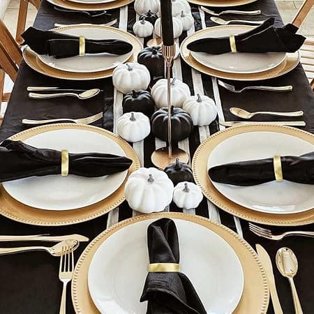 (Halvcirkel) Manschett Borstat Guld Servettringar Set om 6, Modernistisk N