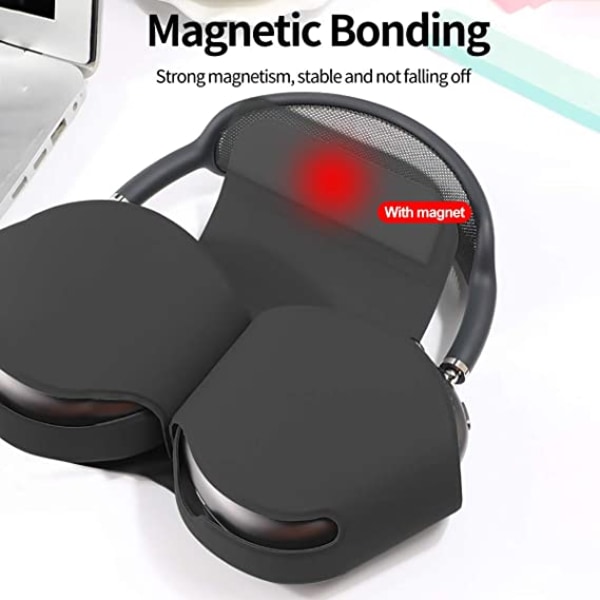 (Svart) Airpods Max-fodral, automatisk vilolägesfunktion skyddande Hea