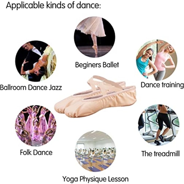 Balettitanssikengät jaettu pohja, litteä voimistelu Tanssitossut