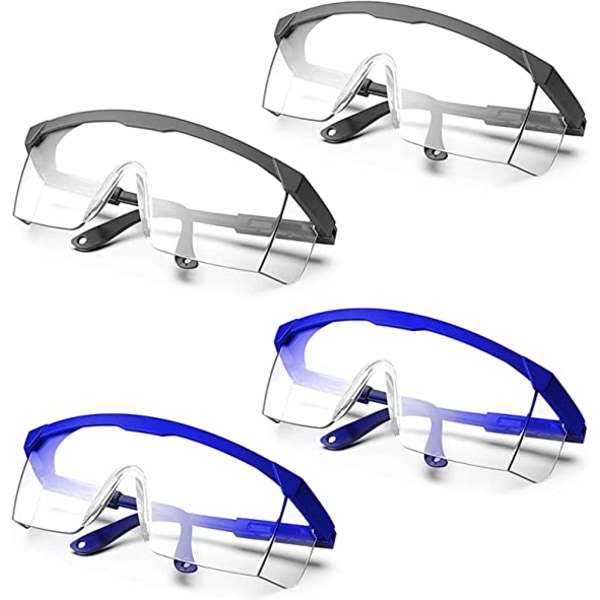 Protective Goggles, 4 Pieces Clear Adjustable Safety Goggles Saf