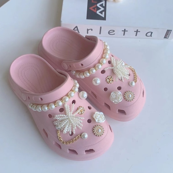 14 stk. 3D træsko sandaler pynt, sko charms, søde sko pynt til træsko sko sandal armbånd DIY