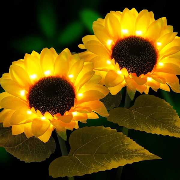 Sæt med 2 sollamper til udendørs dekoration Blomster Have - Vandtæt