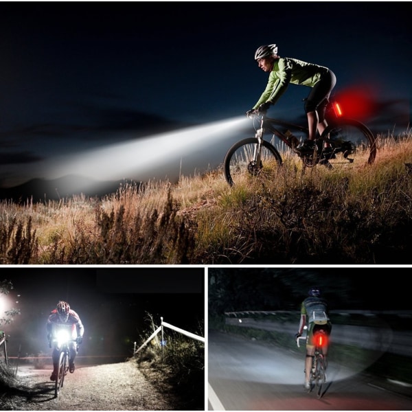 Sykkellys MTB Sykler USB Oppladbar Front & Bak Ultra