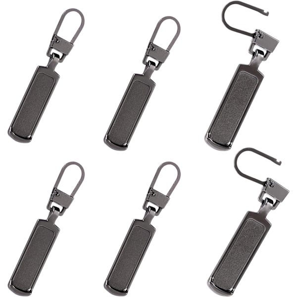 (Gunmetal) 6 st ersättningsdragkedjor, universell avtagbar dragkedja