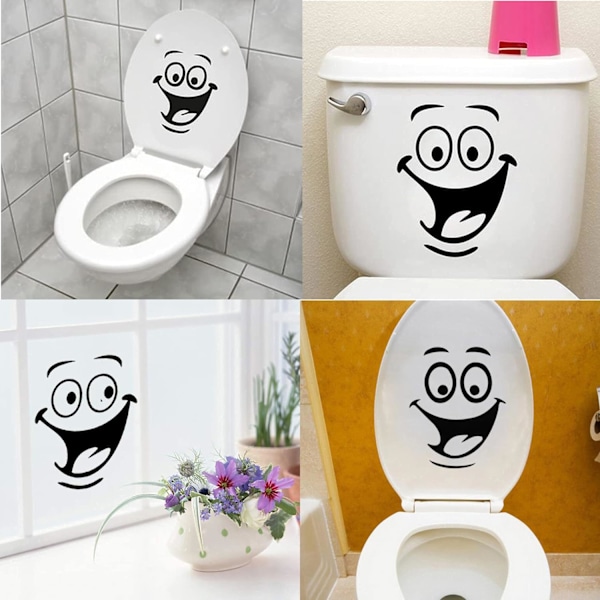 4 kpl Hymytarra Hauska Söpö Onnellinen Jääkaapin Tarra Hauska Seinätarra Vessaan Huumorintajuinen Kylpyhuoneen Koristeellinen Seinätarra Hymynaama 24*18cm