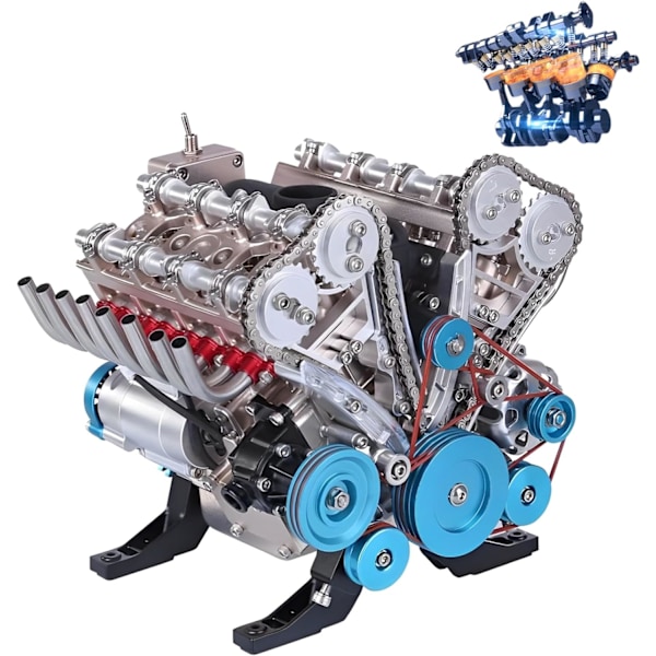 Motormodell ornament harts hantverk åtta cylindrig motor