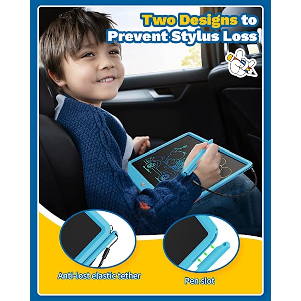 10 tommer LCD skrivetablet (blå) til voksne børn, børnetegninger Blue