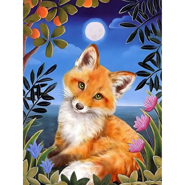 30x40 cm, Fox Art Kit 5d diamantmalt rhinestone broderiboks