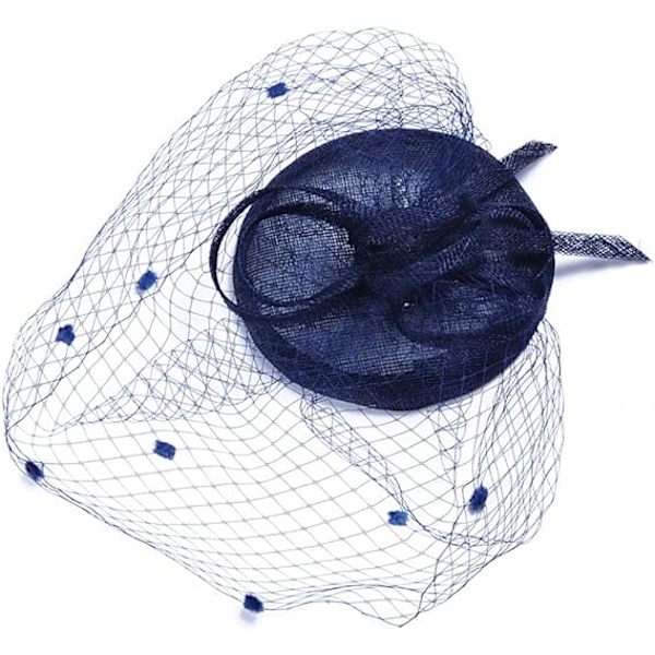 Blå - Brude Slør til Kvinder, Brude Hat, Flydende Hat, Blomster Brosche