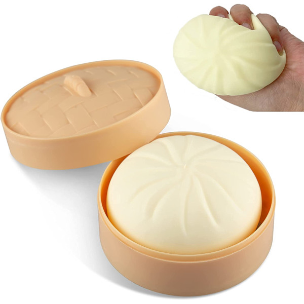 Bun stressipallo gadget aistintyyppi lelu, purista taikinapallo stressi rel