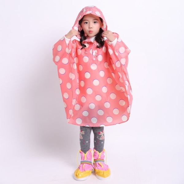 Regn poncho hættejakke til børn, regnfrakke (Large)