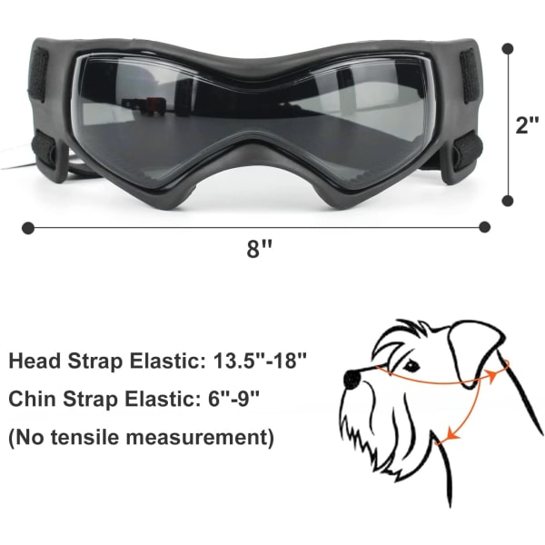 Koiran suojalasit UV-suojatut vedenpitävät tuulenpitävät säädettävät lasit S