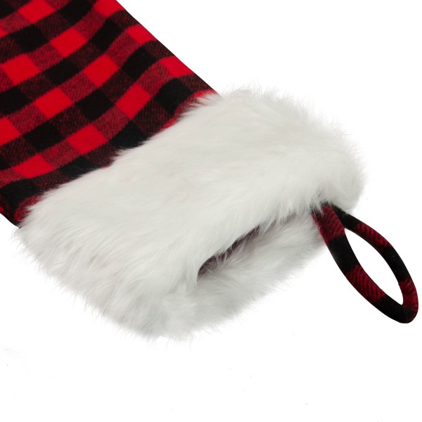 Julestrømper sorte røde ternede sokker Juleboligpynt