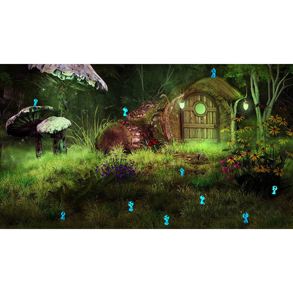 Sett med 10 (lyseblå) Fairy Garden Accessories Glow in the Dark
