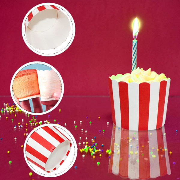 50 stycken rött papper Cupcake Cupcakes för födelsedagsbröllopsfest K