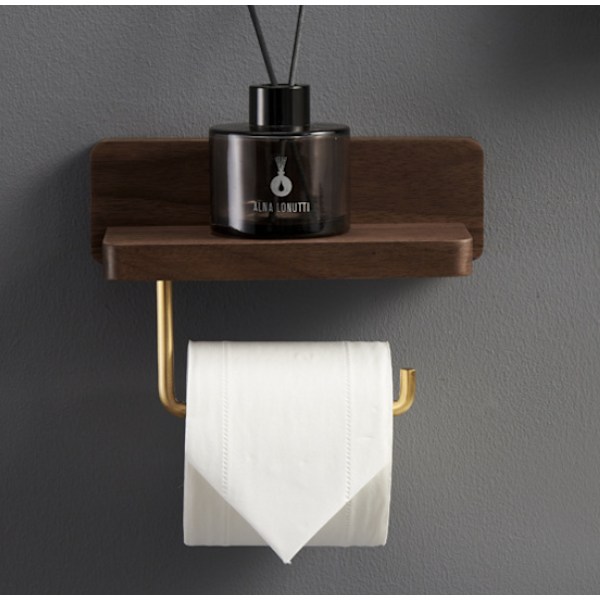 (10x20 CM) Kaksinkertainen asennus WC-paperiteline Massiivipuinen pyökki