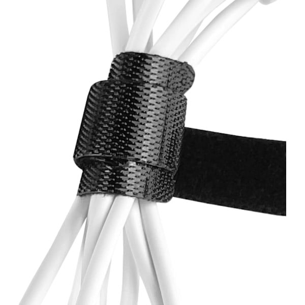 120 kpl Velcro-kaapelisiteitä 12 x 150 mm (musta setti), uudelleenkäytettäviä nylonkaapelisiteitä, Velcro ca