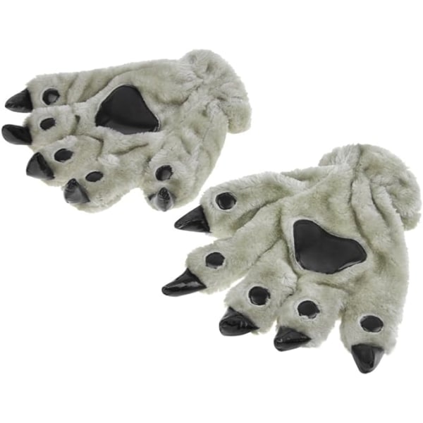 Claw Gloves Halloween Grå Carnival Christmas Cute Animal Paw Glo