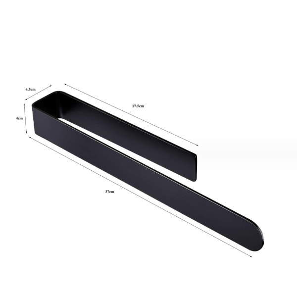 37 cm:n pyyheteline, musta ruostumaton teräs, pyyheteline, liimapyyheteline