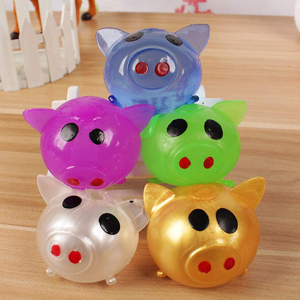 Søde klemmelegetøj (farve tilfældig) Kawaii gris gelégris stressaflastning