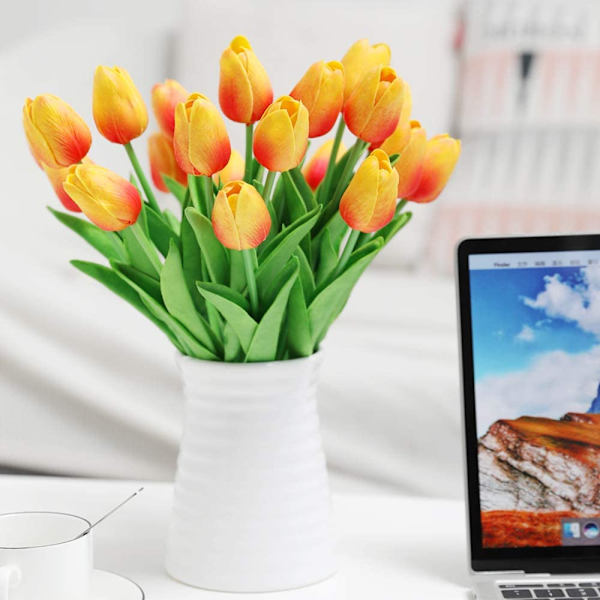20 stk kunstige tulipaner i latexmateriale som ser ekte ut