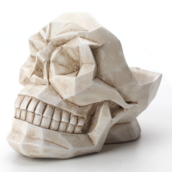 White-Creative Skull Desktop små saker TRIMMA upp Box skräck laz