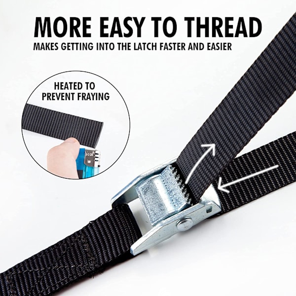 2CM*40CM 6-pack Lashing Straps Lastbilsfästband Upp till 600lbs
