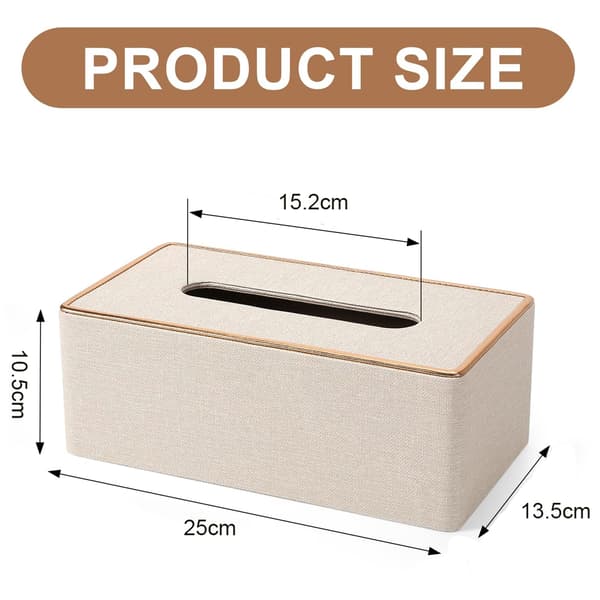 Mode Læder Tissue Box - Perlehvid - 25*13.5*10.5cm - 1 stk