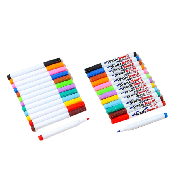 12 farver vandbaseret blank pensæt OPP tyk spids 12 farver med