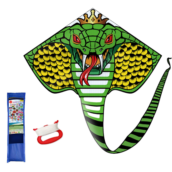 Drager for barn i alderen 8-12 år, stor drage for gutter og voksne, enkel å fly og montere, stranddrager med 100 meter dragesnor - Snake king