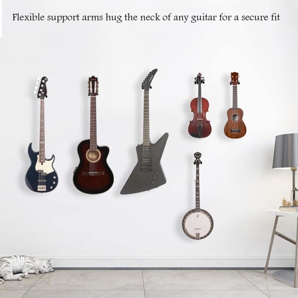 3-osainen kitara seinään ripustettava hihakoukku musta metalli kitara r  d8fc | Fyndiq